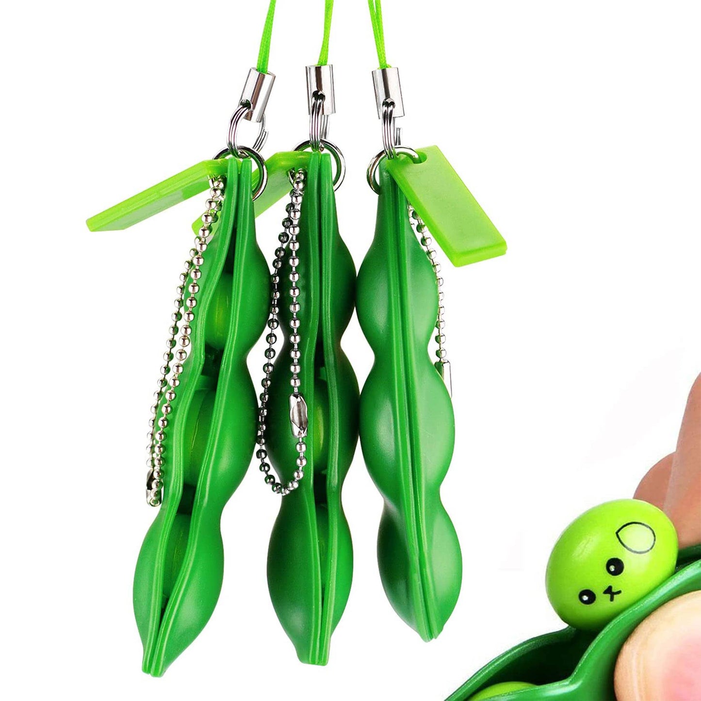 Peas Theme Stress Relief Fidget Keychain
