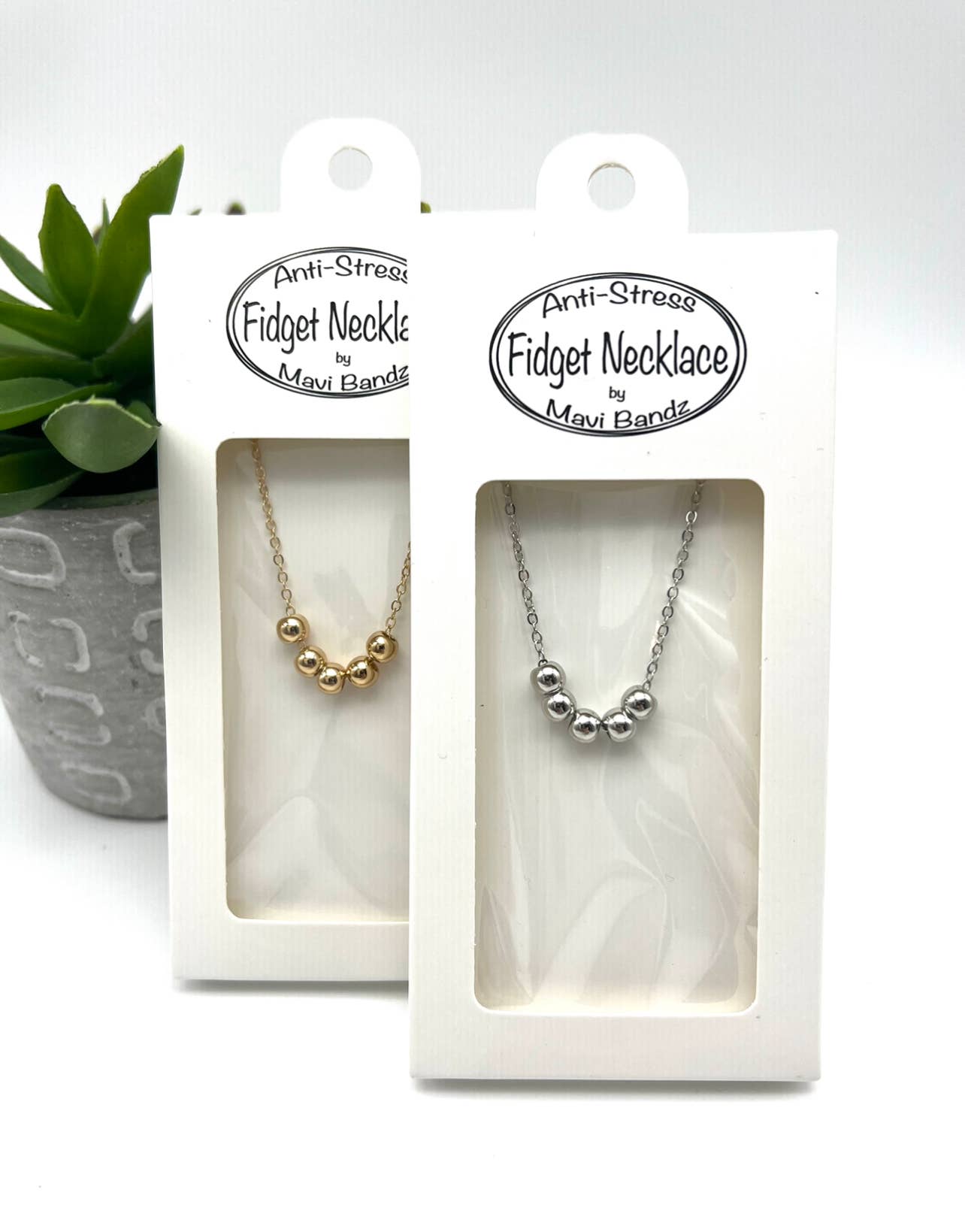 Fidget Anti Anxiety Silver Ball Necklace