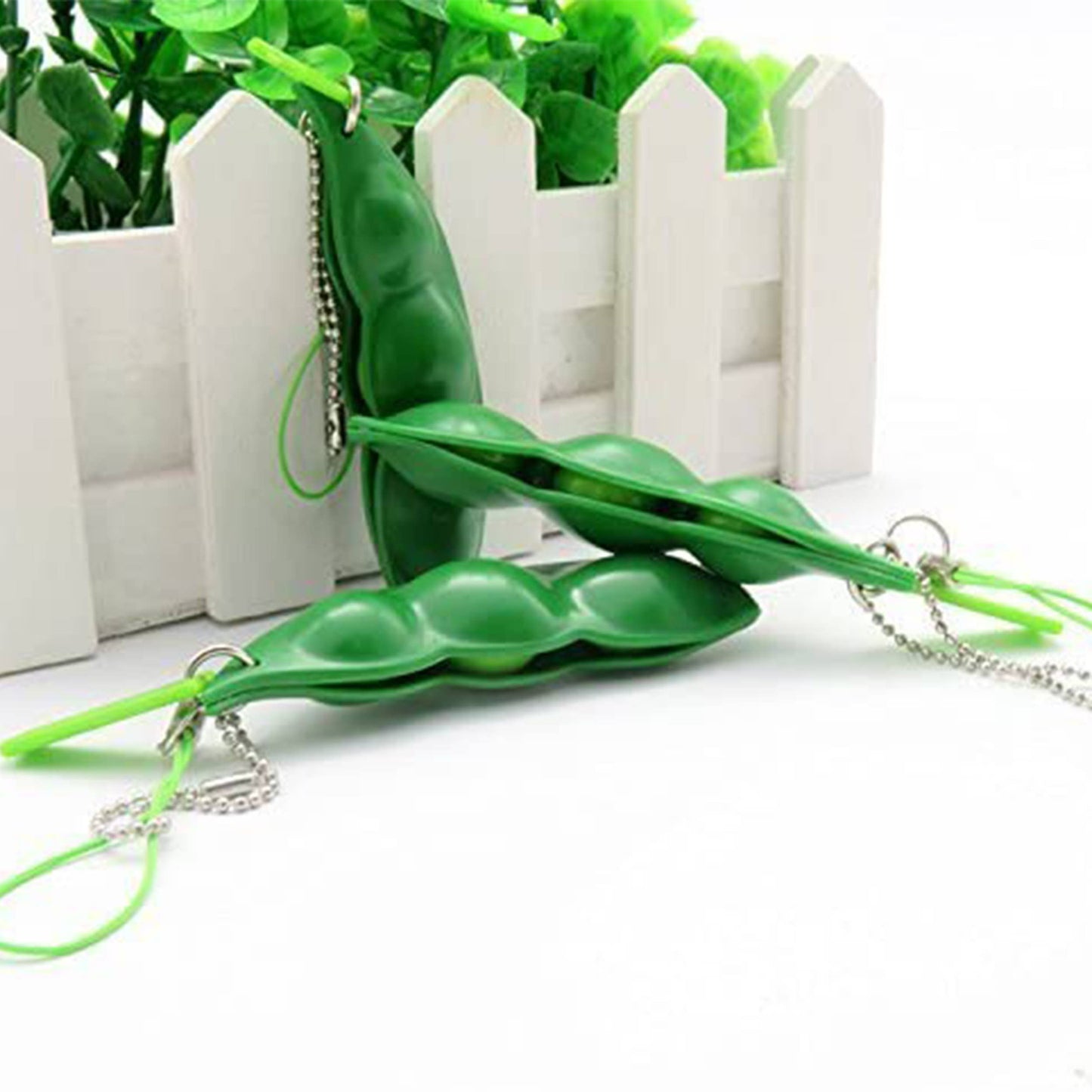 Peas Theme Stress Relief Fidget Keychain