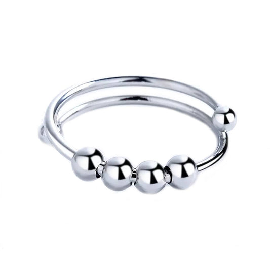 Fidget Anti Anxiety Silver Ring