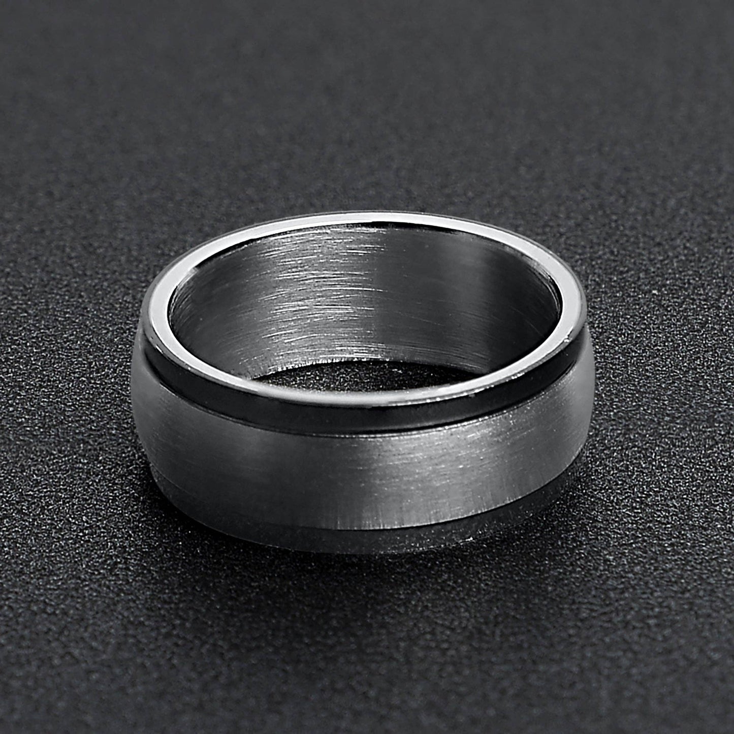 Highly Polished Stainless Steel Black Trim Spinner Center Ring