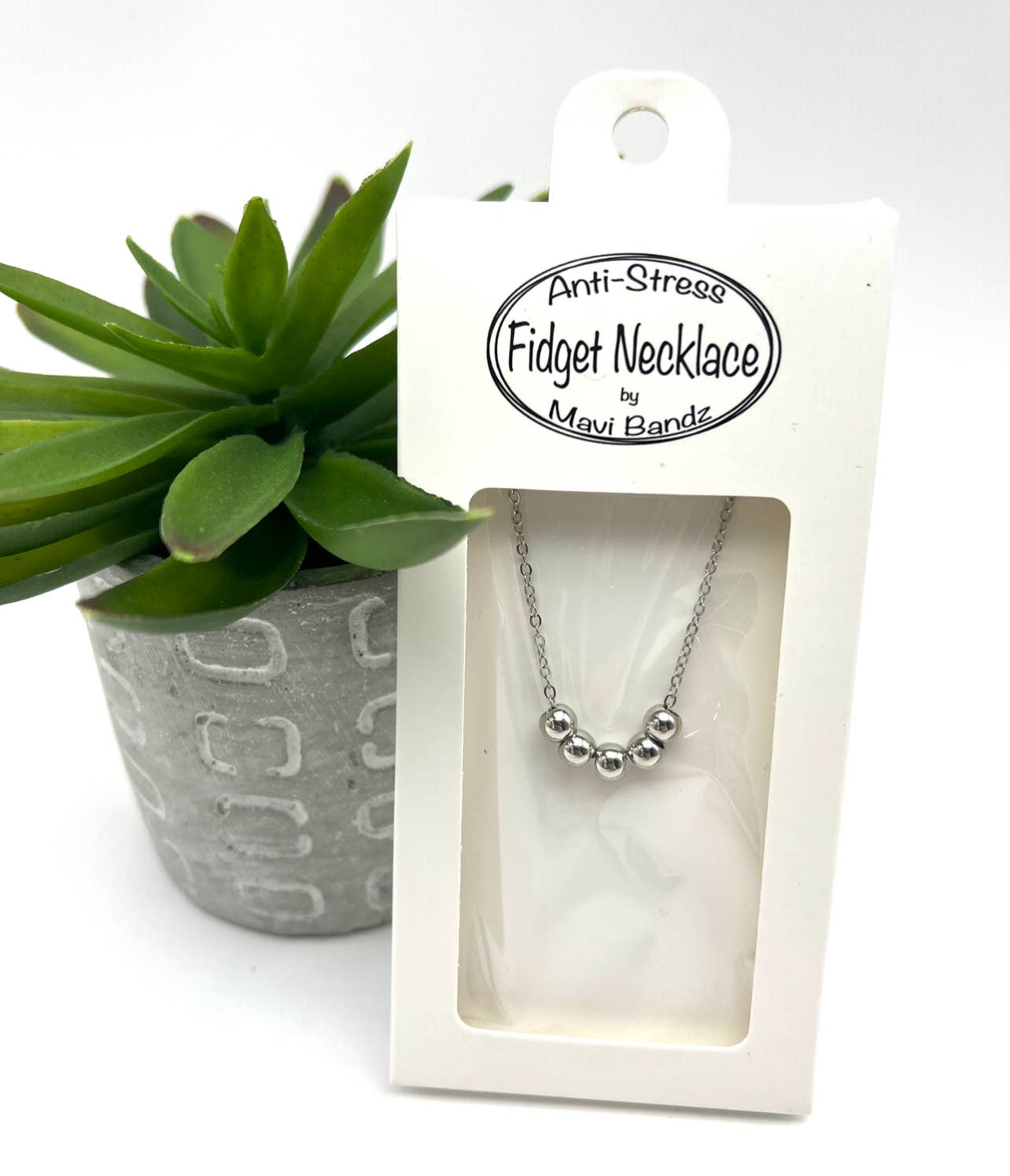 Fidget Anti Anxiety Silver Ball Necklace
