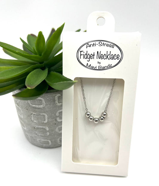 Fidget Anti Anxiety Silver Ball Necklace