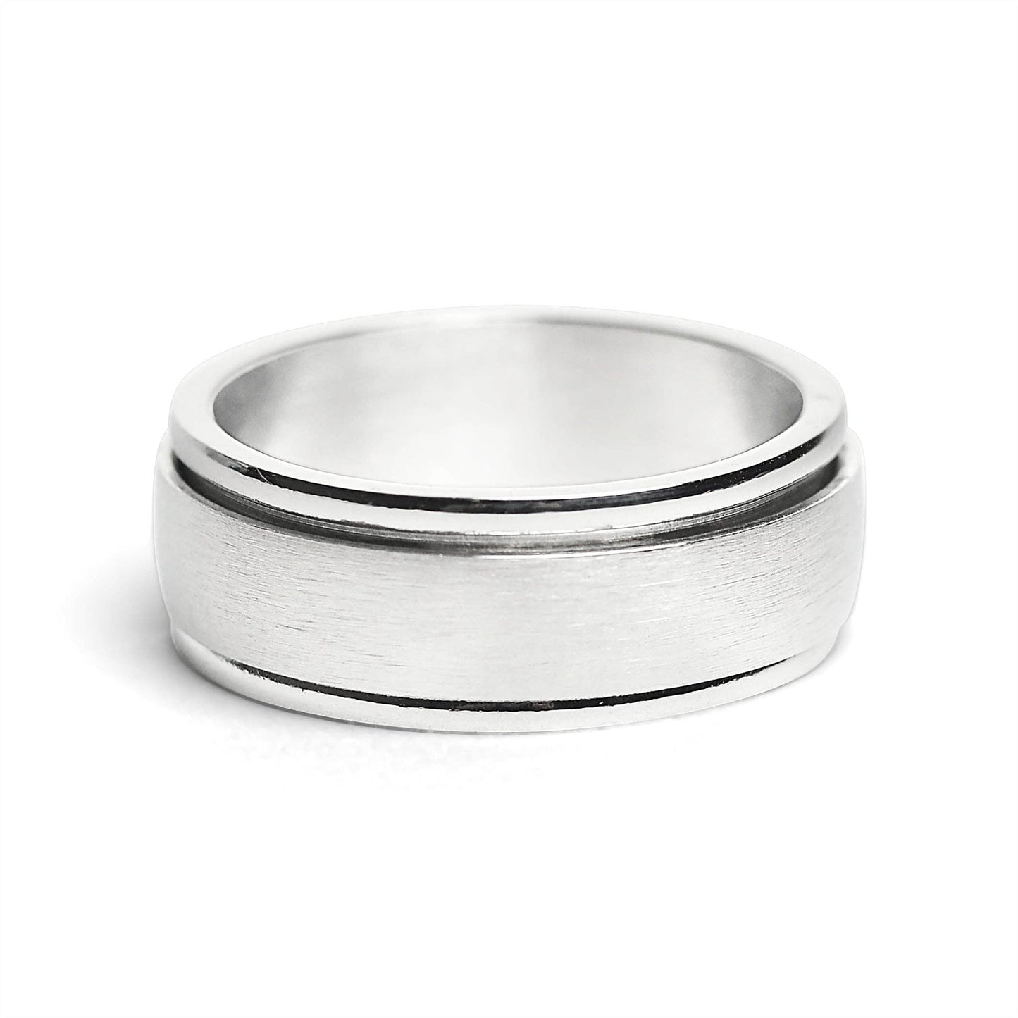 Highly Polished Steel Spinner Ring - Therapeutic Touch